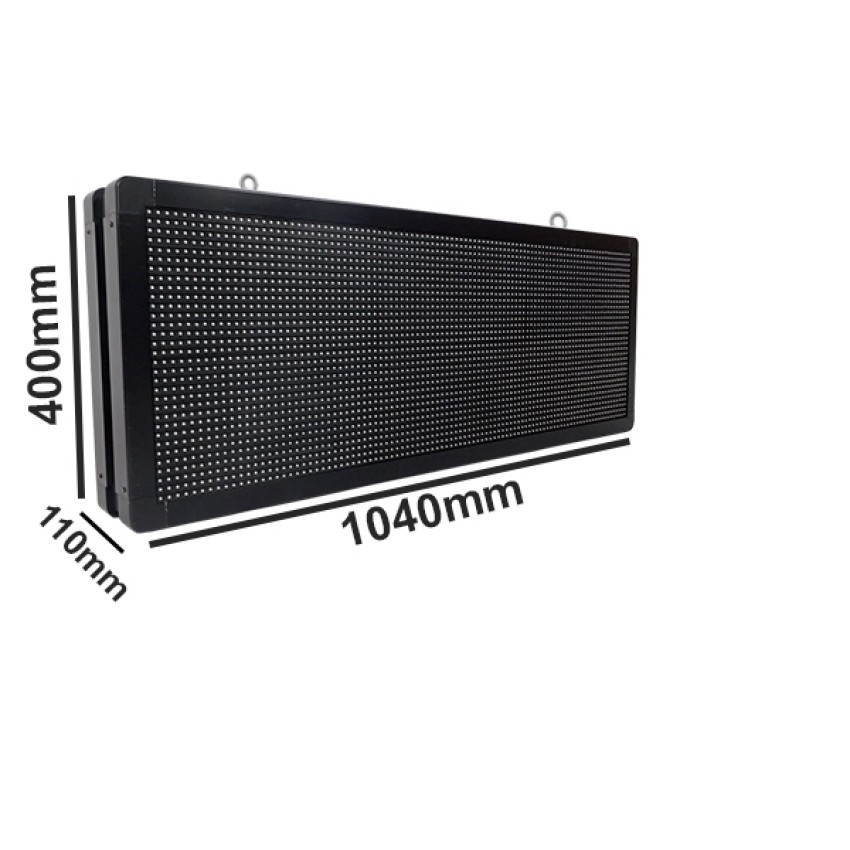 GLOBOSTAR® DISPLAY  Κυλιόμενη Ψηφιακή Επιγραφή Διπλής Όψης 96x32cm P10 96x32 Pixel LED 360W AC 220-240V Αδιάβροχο IP65 Πολύχρωμο RGB - WiFi Control μέσω FK APP - Αισθητήρας Θερμοκρασίας & Υγρασίας - Μ104 x Π12 x Υ40cm