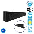 GLOBOSTAR® DISPLAY  Κυλιόμενη Ψηφιακή Επιγραφή P10 Διπλής Όψης LED AC 220-240V Αδιάβροχο IP65 Μπλε - WiFi Control μέσω FK APP - Αισθητήρας Θερμοκρασίας & Υγρασίας - Μ168 x Π12 x Υ24cm