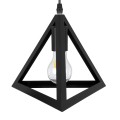 TRIANGLE  Μοντέρνο Κρεμαστό Φωτιστικό Ράγα Δίφωτο 2 x E27 IP20 Μαύρο Μέταλλο - Μ60 x Π22 x Y130cm