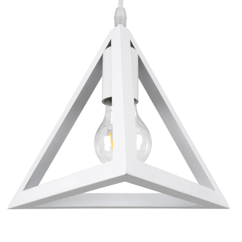 TRIANGLE  Μοντέρνο Κρεμαστό Φωτιστικό Ράγα Δίφωτο 2 x E27 IP20 Λευκό Μέταλλο - Μ60 x Π22 x Y130cm