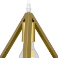 TRIANGLE  Μοντέρνο Κρεμαστό Φωτιστικό Ράγα Δίφωτο 2 x E27 IP20 Χρυσό Μέταλλο - Μ60 x Π22 x Y130cm