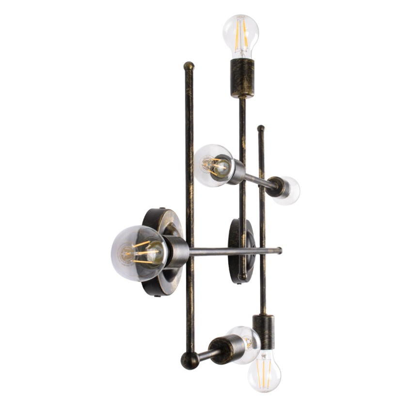 PIPING  Vintage Φωτιστικό Οροφής Πλέγμα Πολύφωτο 6 x E27 IP20 Μπρούτζινο Μέταλλο - Μ66 x Π9.5 x Υ49cm