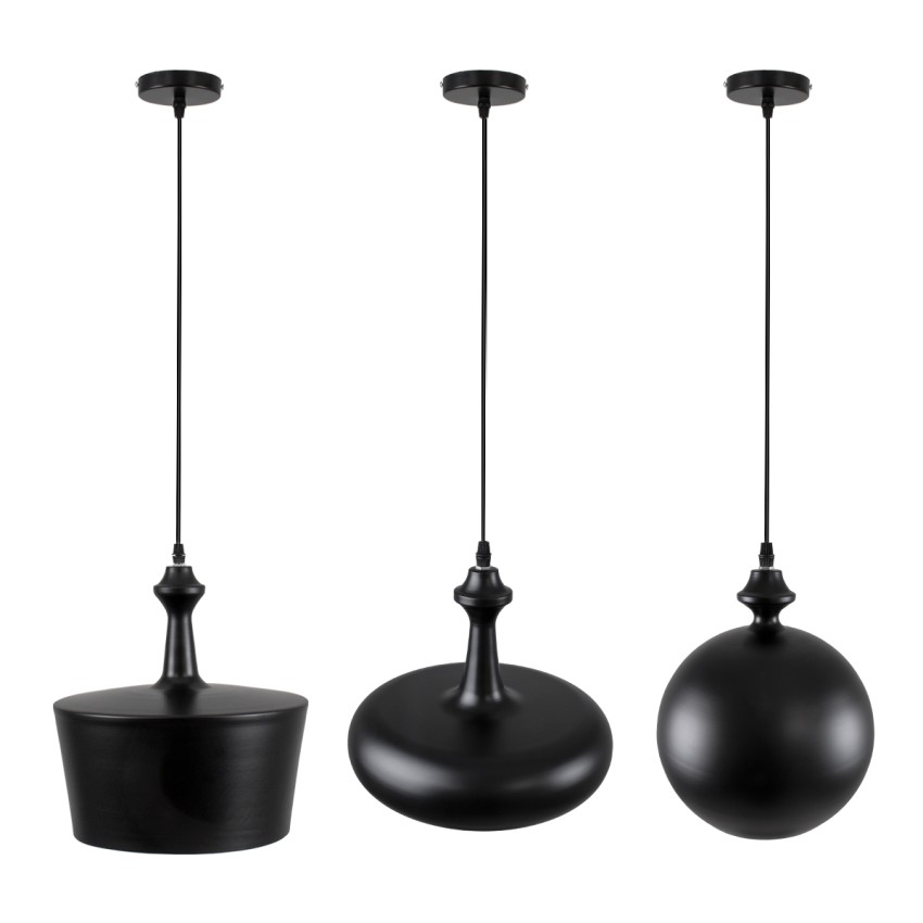 ROCKFORD  Μοντέρνο Κρεμαστό Φωτιστικό Καμπάνα Τρίφωτο 3 x E27 IP20 Μαύρο & Χρυσό Μέταλλο - Μ86 x Π86 x Υ30cm