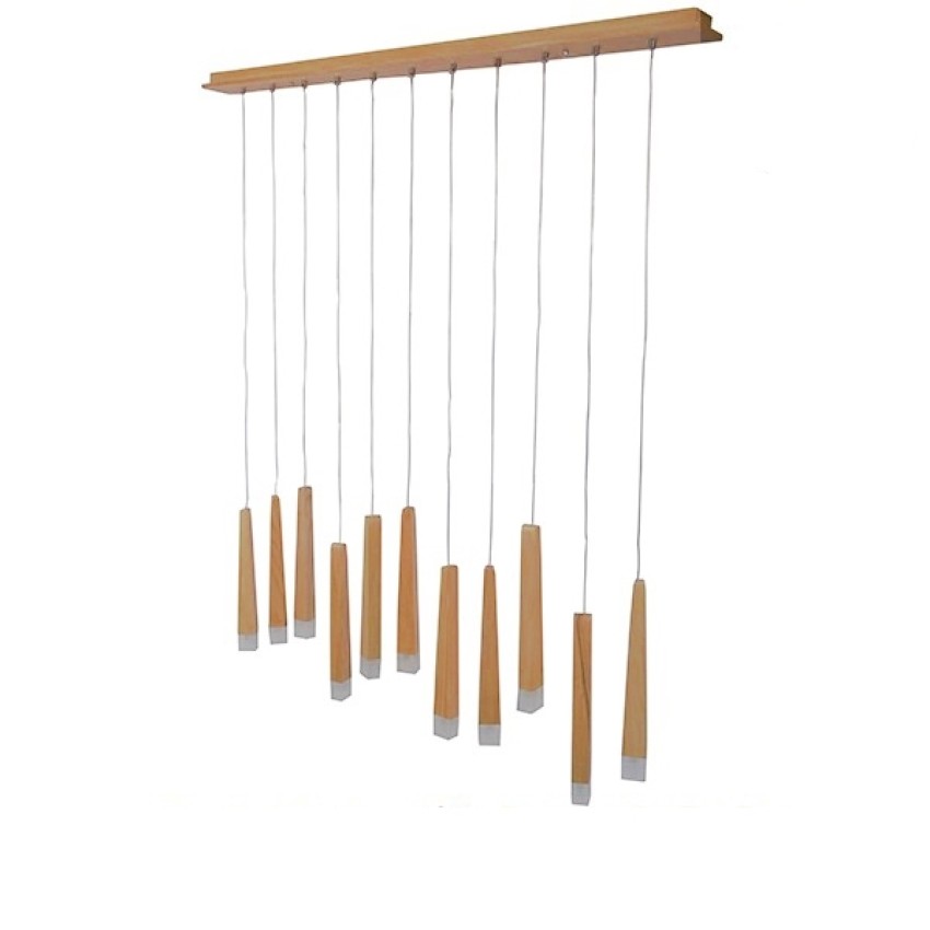 CALISTA Μοντέρνο Κρεμαστό Φωτιστικό Ραγα Πολύφωτο 11 x G4 IP20 Μπεζ Ξύλο - Μ120 x Π8 x Υ33cm CALISTA Μοντέρνο Κρεμαστό Φωτιστικό Ραγα Πολύφωτο 11 x G4 IP20 Μπεζ Ξύλο - Μ120 x Π8 x Υ33cm