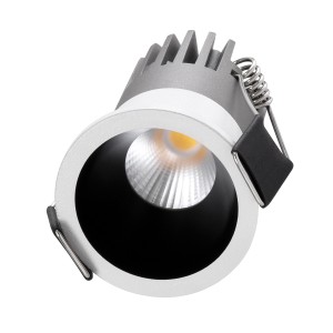 MICRO-S  Χωνευτό LED Spot Downlight TrimLess Φ4cm 5W 650lm 38° AC 220-240V IP20 Φ4 x Υ5.9cm - Στρόγγυλο - Λευκό με Μαύρο Κάτοπτρο - Φυσικό Λευκό 4500K - Bridgelux COB