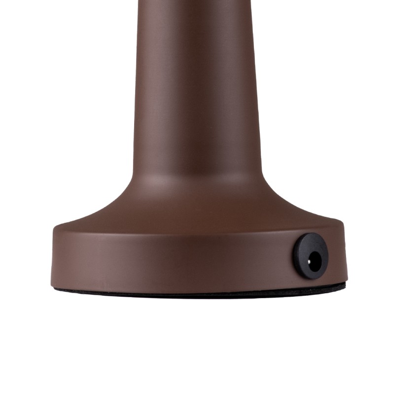 MOLLY  Μοντέρνο Επιτραπέζιο Φωτιστικό Πορτατίφ LED 1.5W 105lm 120° DC 5V Επαναφορτιζόμενο με Μπαταρία Li-ion 1800mAh - Διακόπτη Αφής με 3 Εντάσεις Φωτισμού Θερμό Λευκό 2700K Dimmable - Φ10 x 23cm - Σκούρο Καφέ