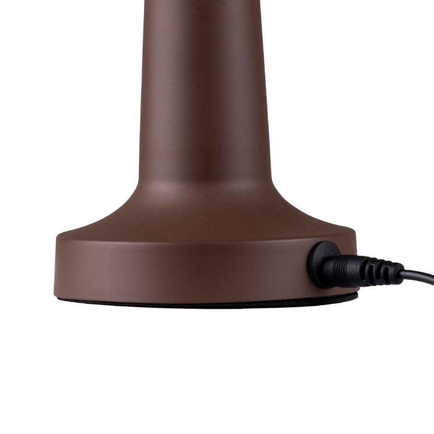 MOLLY  Μοντέρνο Επιτραπέζιο Φωτιστικό Πορτατίφ LED 1.5W 105lm 120° DC 5V Επαναφορτιζόμενο με Μπαταρία Li-ion 1800mAh - Διακόπτη Αφής με 3 Εντάσεις Φωτισμού Θερμό Λευκό 2700K Dimmable - Φ10 x 23cm - Σκούρο Καφέ