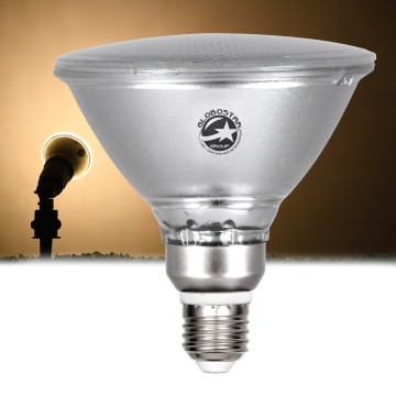 GLOBOSTAR® GARDENPAR  Σποτ E27 PAR38 Σκληρού Υάλου LED 18W 1800lm 60° AC 220-240V Αδιάβροχο IP65 Θερμό Λευκό 2700K - Μ12 x Π12 x Υ13cm