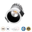 MICRO-S  Χωνευτό LED Spot Downlight TrimLess Φ4cm 5W 650lm 38° AC 220-240V IP20 Φ4 x Υ5.9cm - Στρόγγυλο - Λευκό με Μαύρο Κάτοπτρο - Φυσικό Λευκό 4500K - Bridgelux COB