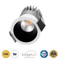 MICRO-S  Χωνευτό LED Spot Downlight TrimLess Φ4cm 5W 625lm 38° AC 220-240V IP20 Φ4 x Υ5.9cm - Στρόγγυλο - Λευκό με Μαύρο Κάτοπτρο - Θερμό Λευκό 2700K - Bridgelux COB