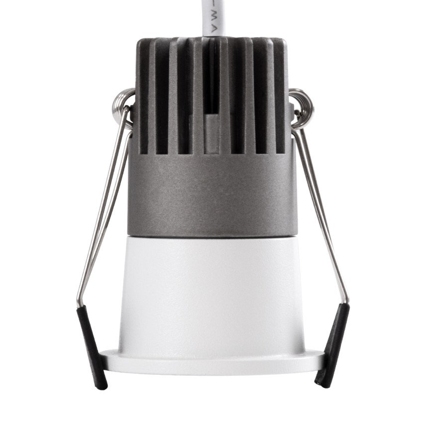 MICRO-S  Χωνευτό LED Spot Downlight TrimLess Φ4cm 5W 625lm 38° AC 220-240V IP20 Φ4 x Υ5.9cm - Στρόγγυλο - Λευκό με Μαύρο Κάτοπτρο - Θερμό Λευκό 2700K - Bridgelux COB