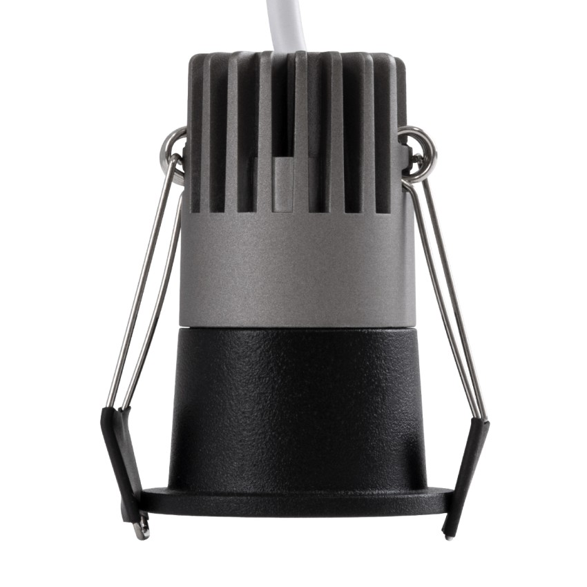 MICRO-S  Χωνευτό LED Spot Downlight TrimLess Φ4cm 5W 650lm 38° AC 220-240V IP20 Φ4 x Υ5.9cm - Στρόγγυλο - Μαύρο - Φυσικό Λευκό 4500K - Bridgelux COB