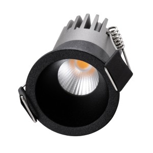 MICRO-S  Χωνευτό LED Spot Downlight TrimLess Φ4cm 5W 625lm 38° AC 220-240V IP20 Φ4 x Υ5.9cm - Στρόγγυλο - Μαύρο - Θερμό Λευκό 2700K - Bridgelux COB