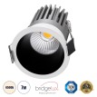 MICRO-B  Χωνευτό LED Spot Downlight TrimLess Φ6cm 7W 910lm 38° AC 220-240V IP20 Φ6 x Υ7.8cm - Στρόγγυλο - Λευκό με Μαύρο Κάτοπτρο - Φυσικό Λευκό 4500K - Bridgelux COB