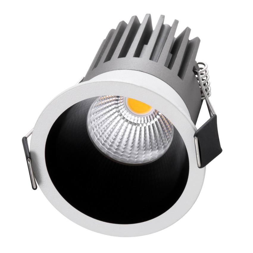 MICRO-B  Χωνευτό LED Spot Downlight TrimLess Φ6cm 7W 910lm 38° AC 220-240V IP20 Φ6 x Υ7.8cm - Στρόγγυλο - Λευκό με Μαύρο Κάτοπτρο - Φυσικό Λευκό 4500K - Bridgelux COB