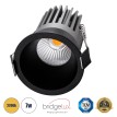 MICRO-B  Χωνευτό LED Spot Downlight TrimLess Φ6cm 7W 875lm 38° AC 220-240V IP20 Φ6 x Υ7.8cm - Στρόγγυλο - Μαύρο - Θερμό Λευκό 2700K - Bridgelux COB
