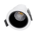 PLUTO-S  Χωνευτό LED Spot Downlight TrimLess Φ6.4cm 7W 875lm 38° AC 220-240V IP20 Φ6.4 x Υ4.9cm - Στρόγγυλο - Λευκό με Μαύρο Κάτοπτρο & Anti-Glare HoneyComb - Θερμό Λευκό 2700K - Bridgelux COB
