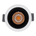 PLUTO-S  Χωνευτό LED Spot Downlight TrimLess Φ6.4cm 7W 875lm 38° AC 220-240V IP20 Φ6.4 x Υ4.9cm - Στρόγγυλο - Λευκό με Μαύρο Κάτοπτρο & Anti-Glare HoneyComb - Θερμό Λευκό 2700K - Bridgelux COB