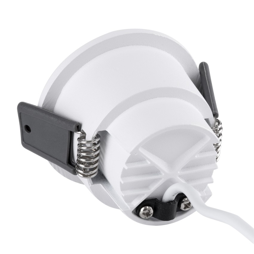 PLUTO-S  Χωνευτό LED Spot Downlight TrimLess Φ6.4cm 7W 910lm 38° AC 220-240V IP20 Φ6.4 x Υ4.9cm - Στρόγγυλο - Λευκό & Anti-Glare HoneyComb - Φυσικό Λευκό 4500K - Bridgelux COB