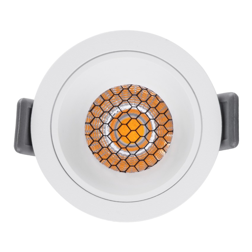 PLUTO-S  Χωνευτό LED Spot Downlight TrimLess Φ6.4cm 7W 910lm 38° AC 220-240V IP20 Φ6.4 x Υ4.9cm - Στρόγγυλο - Λευκό & Anti-Glare HoneyComb - Φυσικό Λευκό 4500K - Bridgelux COB