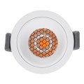 GLOBOSTAR® PLUTO-S  Χωνευτό Downlight Σποτ με Honeycomb Anti Glare Reflector LED 7W 875lm 38° AC 220-240V IP20 Θερμό Λευκό 2700K - Bridgelux COB Chip & TÜV SÜD Driver - Λευκό Ματ - Μ6.4 x Π6.4 x Υ4.9cm / Q5.5cm