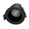 GLOBOSTAR® PLUTO-S  Χωνευτό Downlight Σποτ με Honeycomb Anti Glare Reflector LED 7W 875lm 38° AC 220-240V IP20 Θερμό Λευκό 2700K - Bridgelux COB Chip & TÜV SÜD Driver - Μαύρο Ματ - Μ6.4 x Π6.4 x Υ4.9cm / Q5.5cm