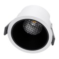 PLUTO-M  Χωνευτό LED Spot Downlight TrimLess Φ8.4cm 10W 1300lm 38° AC 220-240V IP20 Φ8.4 x Υ5.9cm - Στρόγγυλο - Λευκό με Μαύρο Κάτοπτρο & Anti-Glare HoneyComb - Φυσικό Λευκό 4500K - Bridgelux COB