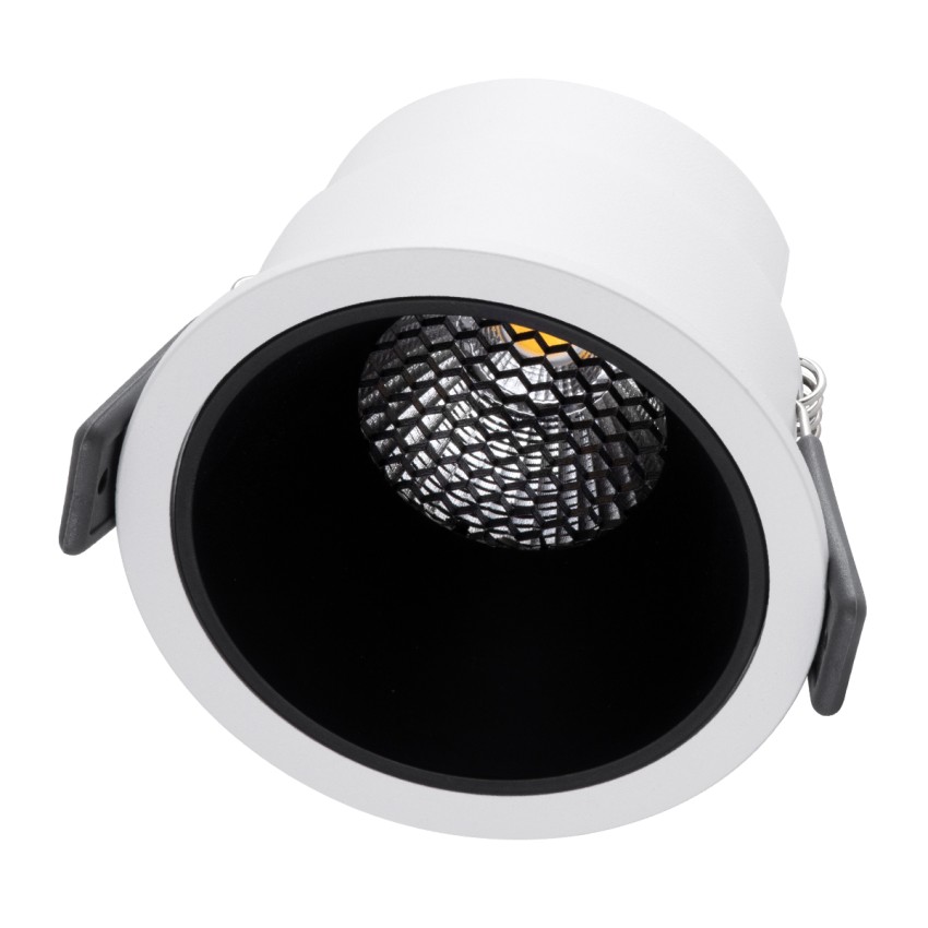 PLUTO-M  Χωνευτό LED Spot Downlight TrimLess Φ8.4cm 10W 1300lm 38° AC 220-240V IP20 Φ8.4 x Υ5.9cm - Στρόγγυλο - Λευκό με Μαύρο Κάτοπτρο & Anti-Glare HoneyComb - Φυσικό Λευκό 4500K - Bridgelux COB