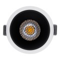 PLUTO-M  Χωνευτό LED Spot Downlight TrimLess Φ8.4cm 10W 1300lm 38° AC 220-240V IP20 Φ8.4 x Υ5.9cm - Στρόγγυλο - Λευκό με Μαύρο Κάτοπτρο & Anti-Glare HoneyComb - Φυσικό Λευκό 4500K - Bridgelux COB