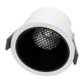 PLUTO-M  Χωνευτό LED Spot Downlight TrimLess Φ8.4cm 10W 1250lm 38° AC 220-240V IP20 Φ8.4 x Υ5.9cm - Στρόγγυλο - Λευκό με Μαύρο Κάτοπτρο & Anti-Glare HoneyComb - Θερμό Λευκό 2700K - Bridgelux COB