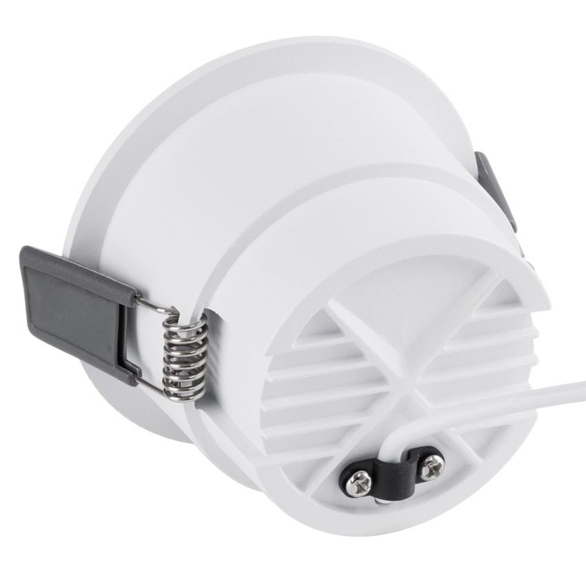 PLUTO-M  Χωνευτό LED Spot Downlight TrimLess Φ8.4cm 10W 1250lm 38° AC 220-240V IP20 Φ8.4 x Υ5.9cm - Στρόγγυλο - Λευκό με Μαύρο Κάτοπτρο & Anti-Glare HoneyComb - Θερμό Λευκό 2700K - Bridgelux COB