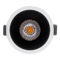 PLUTO-M  Χωνευτό LED Spot Downlight TrimLess Φ8.4cm 10W 1250lm 38° AC 220-240V IP20 Φ8.4 x Υ5.9cm - Στρόγγυλο - Λευκό με Μαύρο Κάτοπτρο & Anti-Glare HoneyComb - Θερμό Λευκό 2700K - Bridgelux COB