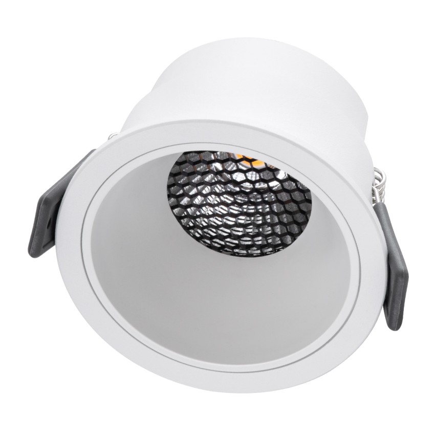 GLOBOSTAR® PLUTO-M  Χωνευτό Downlight Σποτ με Honeycomb Anti Glare Reflector LED 10W 1300lm 38° AC 220-240V IP20 Φυσικό Λευκό 4500K - Bridgelux COB Chip & TÜV SÜD Driver - Λευκό Ματ - Μ8.4 x Π8.4 x Υ5.9cm / Q7.5cm