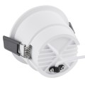 GLOBOSTAR® PLUTO-M  Χωνευτό Downlight Σποτ με Honeycomb Anti Glare Reflector LED 10W 1300lm 38° AC 220-240V IP20 Φυσικό Λευκό 4500K - Bridgelux COB Chip & TÜV SÜD Driver - Λευκό Ματ - Μ8.4 x Π8.4 x Υ5.9cm / Q7.5cm