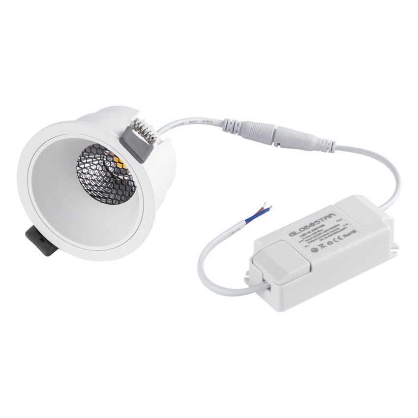 GLOBOSTAR® PLUTO-M  Χωνευτό Downlight Σποτ με Honeycomb Anti Glare Reflector LED 10W 1300lm 38° AC 220-240V IP20 Φυσικό Λευκό 4500K - Bridgelux COB Chip & TÜV SÜD Driver - Λευκό Ματ - Μ8.4 x Π8.4 x Υ5.9cm / Q7.5cm