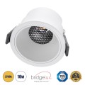 PLUTO-M  Χωνευτό LED Spot Downlight TrimLess Φ8.4cm 10W 1250lm 38° AC 220-240V IP20 Φ8.4 x Υ5.9cm - Στρόγγυλο - Λευκό & Anti-Glare HoneyComb - Θερμό Λευκό 2700K - Bridgelux COB