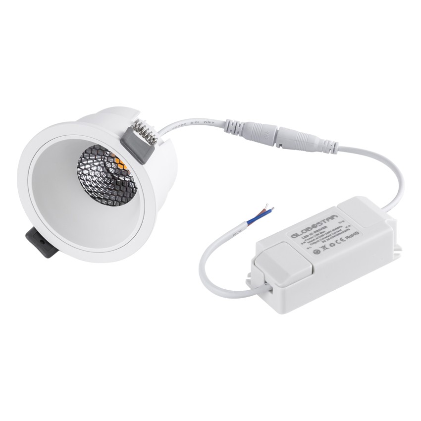 PLUTO-M  Χωνευτό LED Spot Downlight TrimLess Φ8.4cm 10W 1250lm 38° AC 220-240V IP20 Φ8.4 x Υ5.9cm - Στρόγγυλο - Λευκό & Anti-Glare HoneyComb - Θερμό Λευκό 2700K - Bridgelux COB