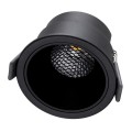 PLUTO-M  Χωνευτό LED Spot Downlight TrimLess Φ8.4cm 10W 1300lm 38° AC 220-240V IP20 Φ8.4 x Υ5.9cm - Στρόγγυλο - Μαύρο & Anti-Glare HoneyComb - Φυσικό Λευκό 4500K - Bridgelux COB