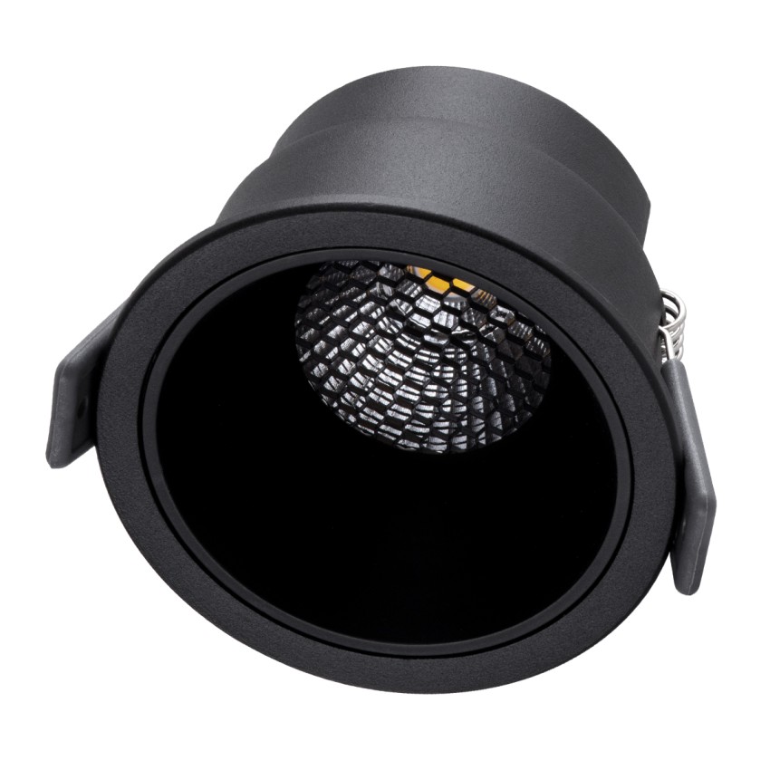 PLUTO-M  Χωνευτό LED Spot Downlight TrimLess Φ8.4cm 10W 1300lm 38° AC 220-240V IP20 Φ8.4 x Υ5.9cm - Στρόγγυλο - Μαύρο & Anti-Glare HoneyComb - Φυσικό Λευκό 4500K - Bridgelux COB
