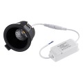 PLUTO-M  Χωνευτό LED Spot Downlight TrimLess Φ8.4cm 10W 1300lm 38° AC 220-240V IP20 Φ8.4 x Υ5.9cm - Στρόγγυλο - Μαύρο & Anti-Glare HoneyComb - Φυσικό Λευκό 4500K - Bridgelux COB