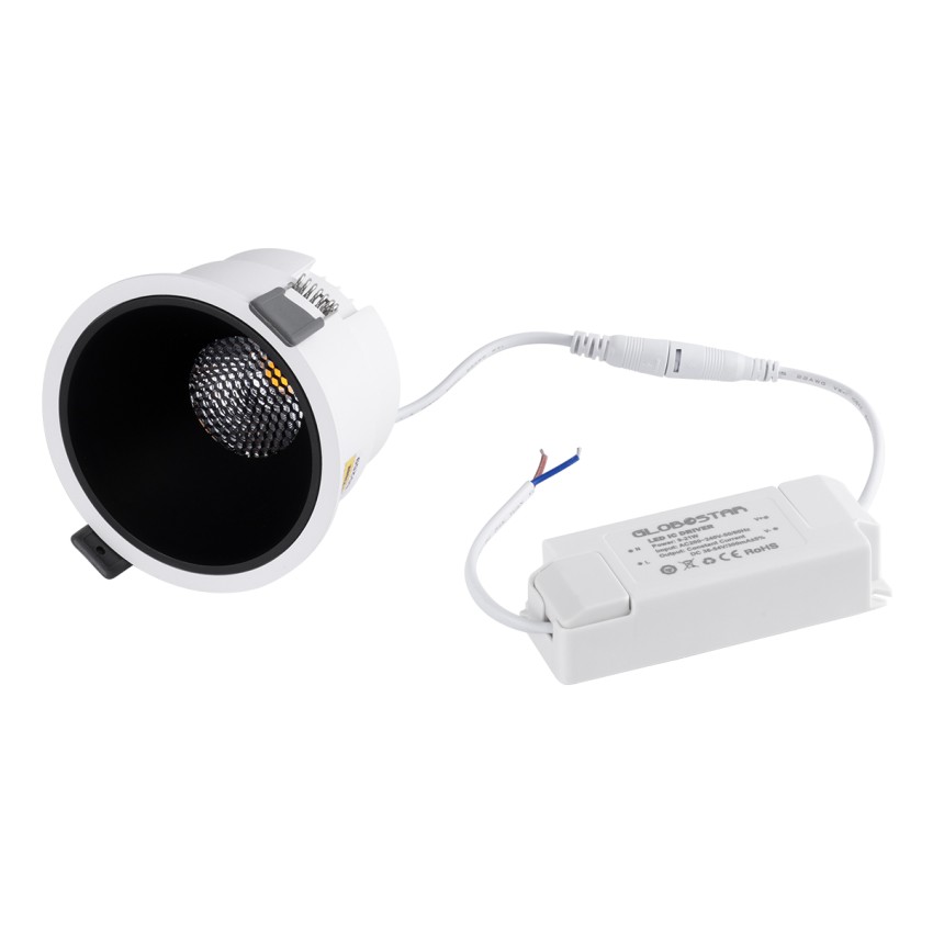 PLUTO-B  Χωνευτό LED Spot Downlight TrimLess Φ10.4cm 15W 1950lm 38° AC 220-240V IP20 Φ10.4 x Υ6.5cm - Στρόγγυλο - Λευκό με Μαύρο Κάτοπτρο & Anti-Glare HoneyComb - Φυσικό Λευκό 4500K - Bridgelux COB