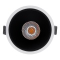 PLUTO-B  Χωνευτό LED Spot Downlight TrimLess Φ10.4cm 15W 1875lm 38° AC 220-240V IP20 Φ10.4 x Υ6.5cm - Στρόγγυλο - Λευκό με Μαύρο Κάτοπτρο & Anti-Glare HoneyComb - Θερμό Λευκό 2700K - Bridgelux COB