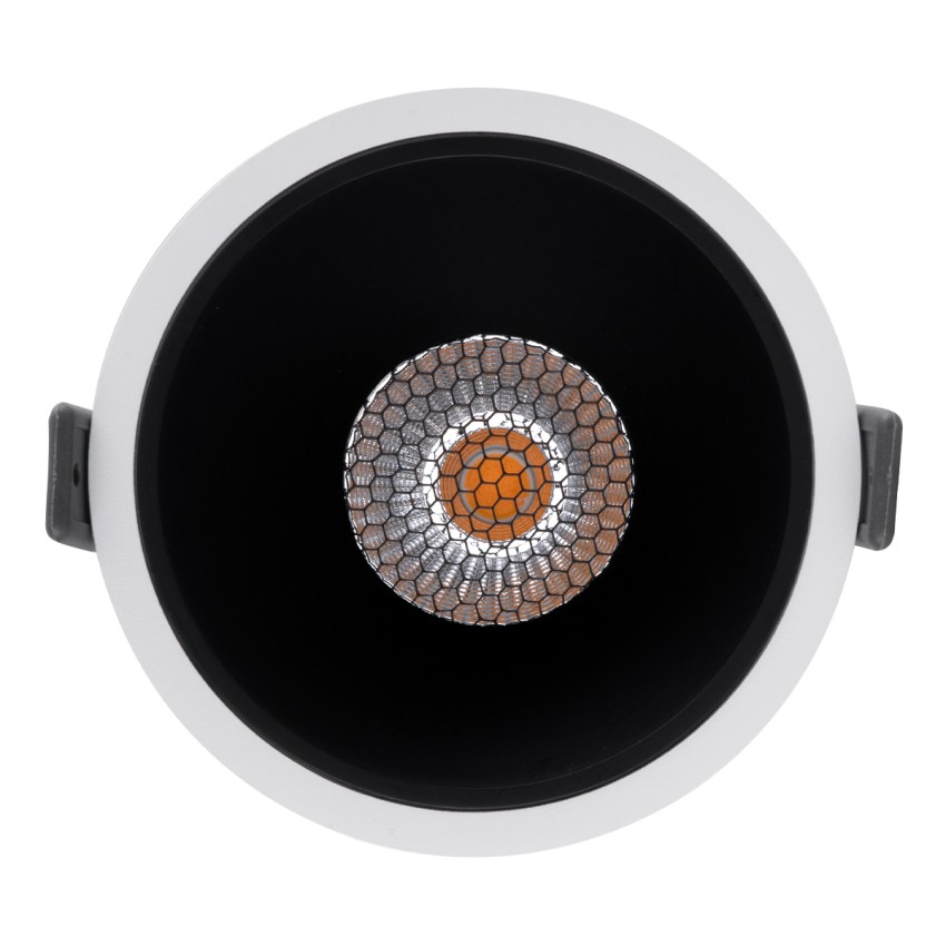 PLUTO-B  Χωνευτό LED Spot Downlight TrimLess Φ10.4cm 15W 1875lm 38° AC 220-240V IP20 Φ10.4 x Υ6.5cm - Στρόγγυλο - Λευκό με Μαύρο Κάτοπτρο & Anti-Glare HoneyComb - Θερμό Λευκό 2700K - Bridgelux COB