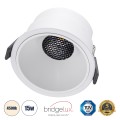 PLUTO-B  Χωνευτό LED Spot Downlight TrimLess Φ10.4cm 15W 1950lm 38° AC 220-240V IP20 Φ10.4 x Υ6.5cm - Στρόγγυλο - Λευκό & Anti-Glare HoneyComb - Φυσικό Λευκό 4500K - Bridgelux COB