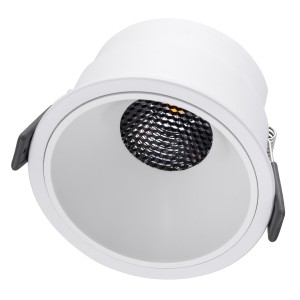 PLUTO-B  Χωνευτό LED Spot Downlight TrimLess Φ10.4cm 15W 1950lm 38° AC 220-240V IP20 Φ10.4 x Υ6.5cm - Στρόγγυλο - Λευκό & Anti-Glare HoneyComb - Φυσικό Λευκό 4500K - Bridgelux COB