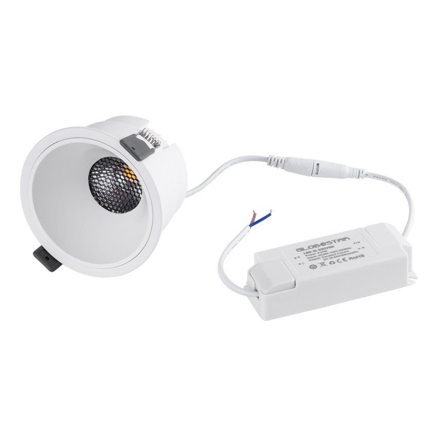 PLUTO-B  Χωνευτό LED Spot Downlight TrimLess Φ10.4cm 15W 1950lm 38° AC 220-240V IP20 Φ10.4 x Υ6.5cm - Στρόγγυλο - Λευκό & Anti-Glare HoneyComb - Φυσικό Λευκό 4500K - Bridgelux COB