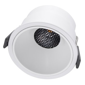 PLUTO-B  Χωνευτό LED Spot Downlight TrimLess Φ10.4cm 15W 1875lm 38° AC 220-240V IP20 Φ10.4 x Υ6.5cm - Στρόγγυλο - Λευκό & Anti-Glare HoneyComb - Θερμό Λευκό 2700K - Bridgelux COB