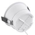PLUTO-B  Χωνευτό LED Spot Downlight TrimLess Φ10.4cm 15W 1875lm 38° AC 220-240V IP20 Φ10.4 x Υ6.5cm - Στρόγγυλο - Λευκό & Anti-Glare HoneyComb - Θερμό Λευκό 2700K - Bridgelux COB