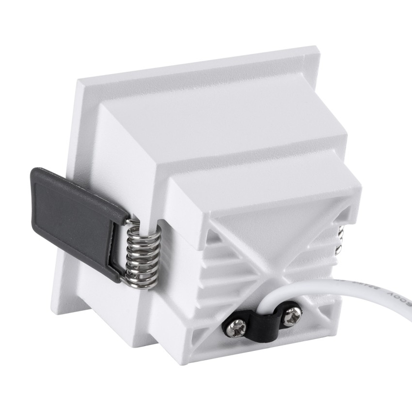 PLUTO-S  Χωνευτό LED Spot Downlight TrimLess Μ6.4xΠ6.4cm 7W 910lm 38° AC 220-240V IP20 Μ6.4 x Π6.4 x Υ4.9cm - Τετράγωνο - Λευκό με Μαύρο Κάτοπτρο & Anti-Glare HoneyComb - Φυσικό Λευκό 4500K - Bridgelux COB