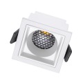 PLUTO-S  Χωνευτό LED Spot Downlight TrimLess Μ6.4xΠ6.4cm 7W 910lm 38° AC 220-240V IP20 Μ6.4 x Π6.4 x Υ4.9cm - Τετράγωνο - Λευκό & Anti-Glare HoneyComb - Φυσικό Λευκό 4500K - Bridgelux COB